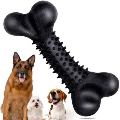 Durable multifunction pet chew toy rubber bone shape dog chew toothbrush teeth cleaning toys