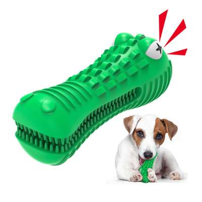 Manufacturer OEM 100% Natural Rubber Gator Dog Chew Toy Dog Tooth Brush With Multi Size Color